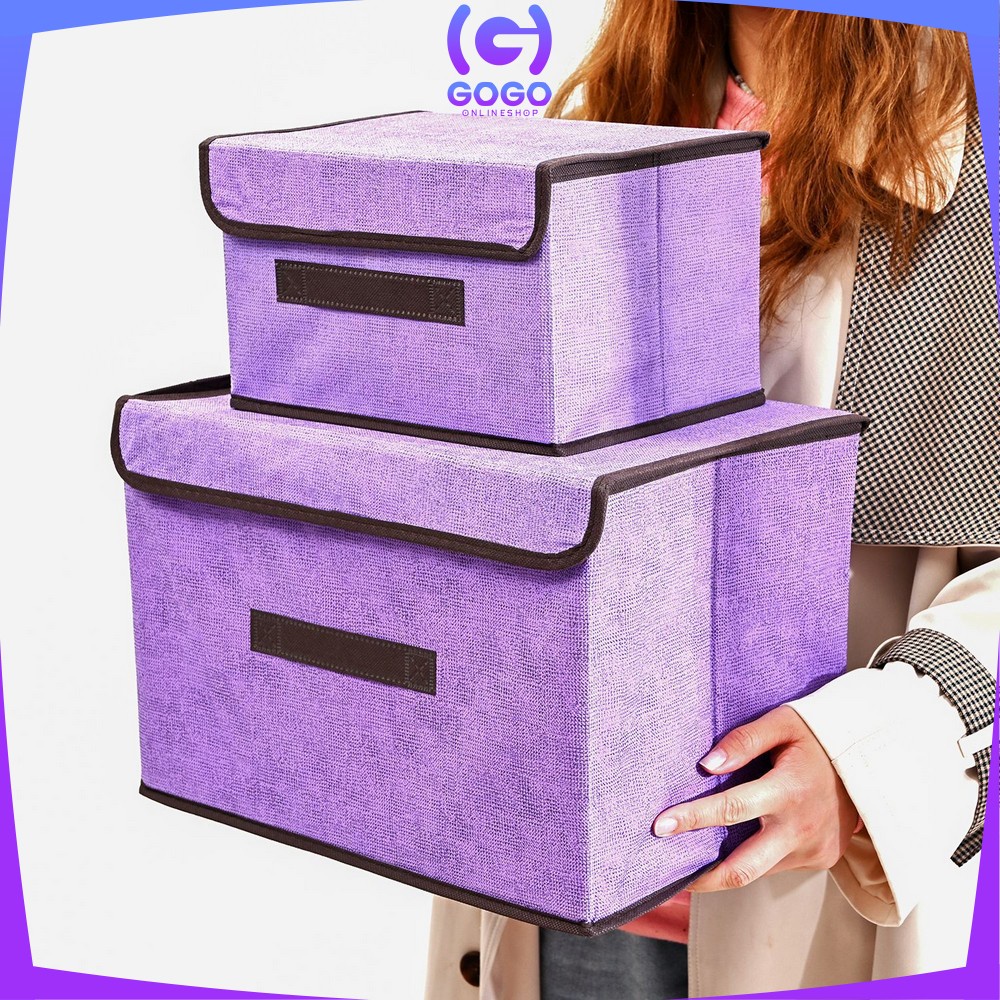 GOGO-C484 Storage Box 2in1 / Tempat Penyimpanan Serbaguna / Box Organizer Baju Kotak Mainan Anak Portable