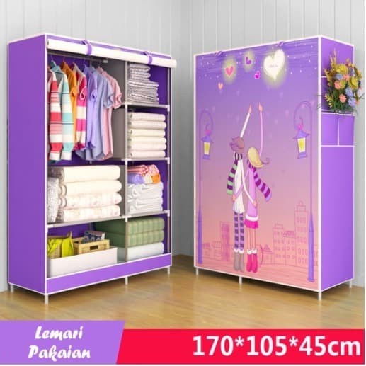 [promo] LEMARI BAJU PORTABLE (BUKA ATAS) BAHAN NON WOVEN - BACK TO SCHOOL