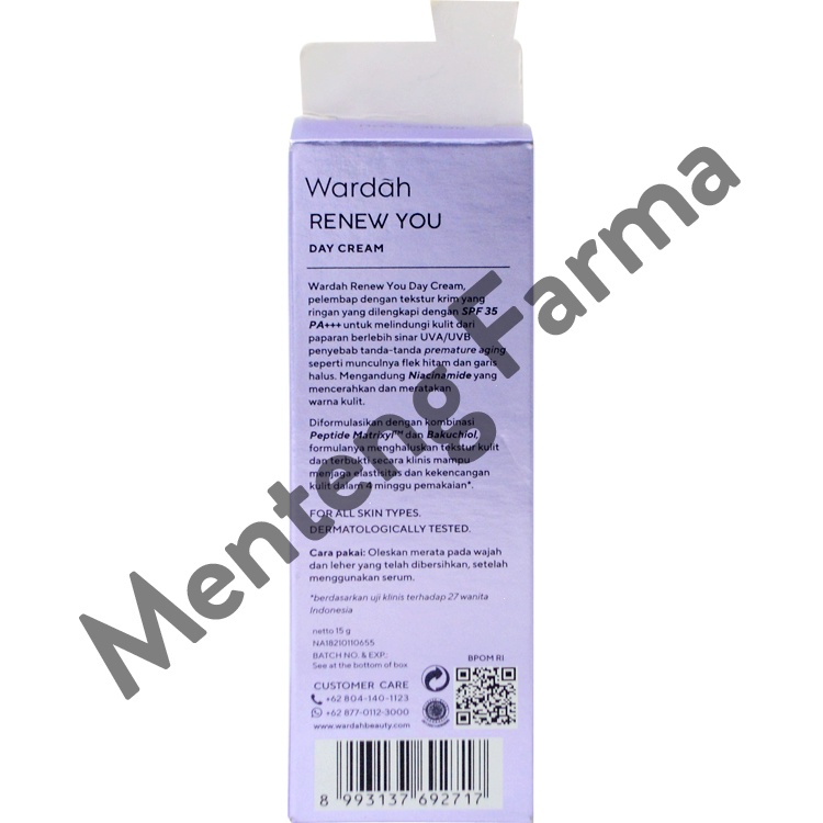 Wardah Renew You Day Cream 15 Gr - Pelembab Anti Aging SPF 35 PA+++