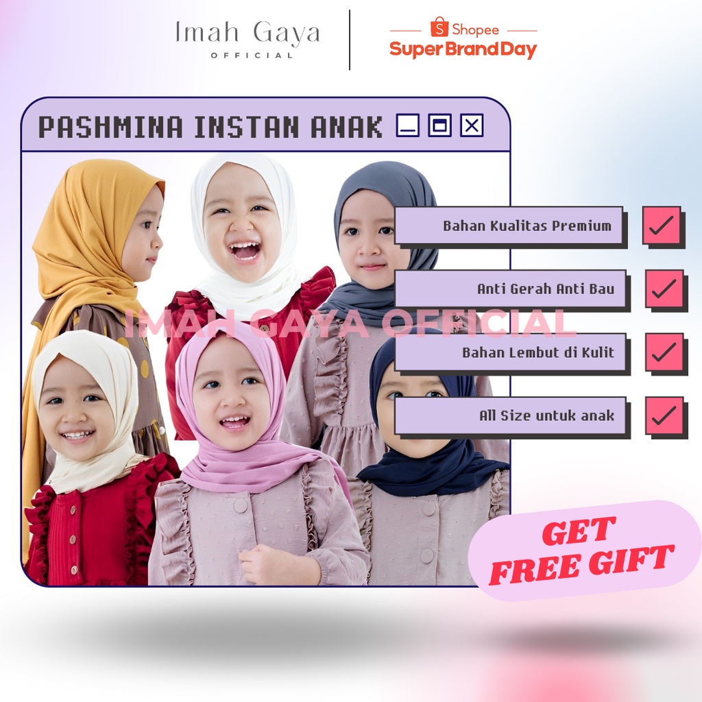 PAKET USAHA JUALAN JILBAB SEGITIGA ANAK / HIJAB KERUDUNG INSTAN SEGITIGA ANAK INSTAN WARNA SERIES WARNA LUCU / HARGA TERBAIK