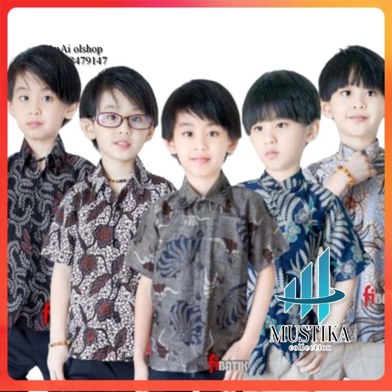 [BATIK ANAK] Kemeja batik anak-Batik anak-Baju batik anak laki-laki umur 2-12th hem anak