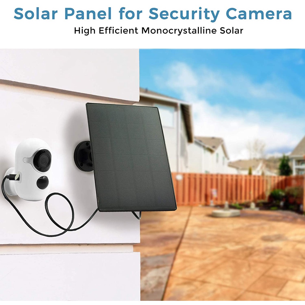 SINOVISION SP2 Solar Panel -type c 3M Cable IP66 Waterproof Solar Charging Panel 2W Power Compatible Battery Camera