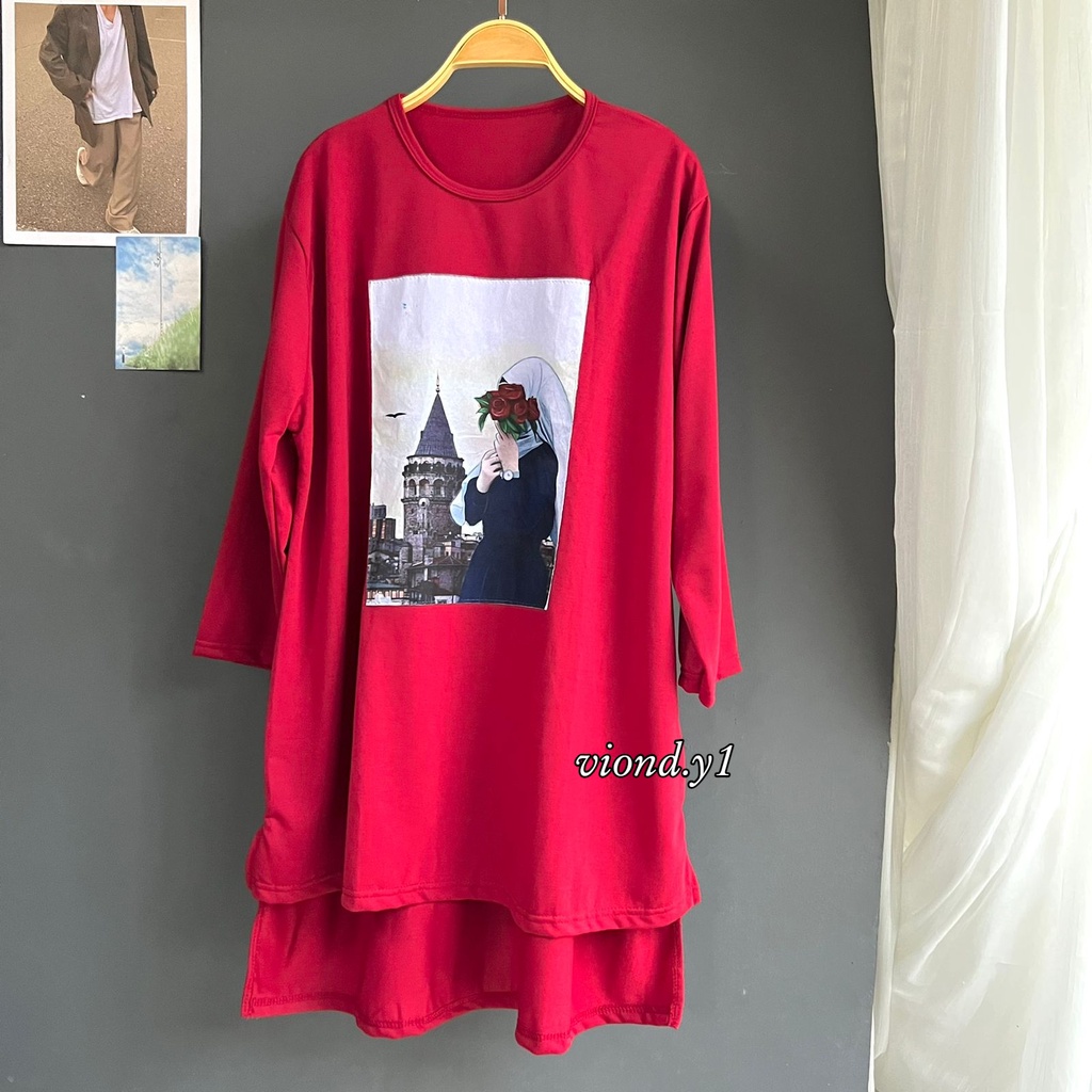 Baju Lengan Panjang Wanita / Tunic Cewek Hijab / Atasan Bahan Babytery