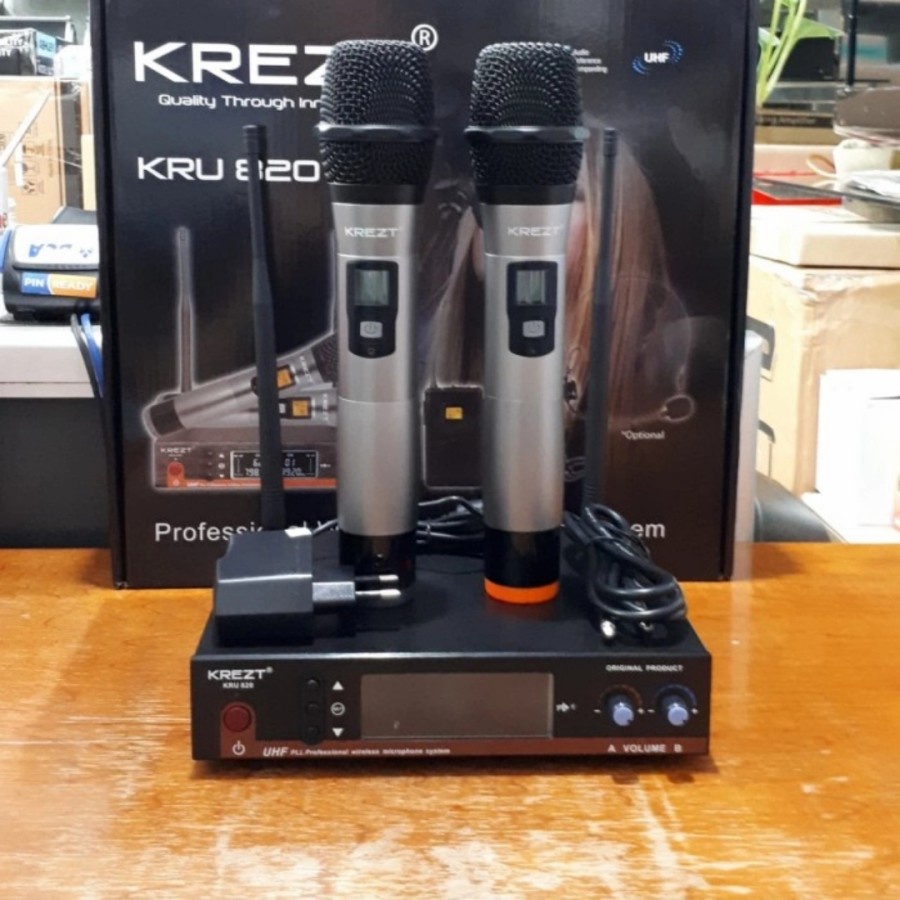 mic wireless krezt kru-820 handheld