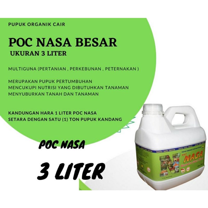 Jual Pupuk Organik Cair NASA / POC 3LITER | Shopee Indonesia