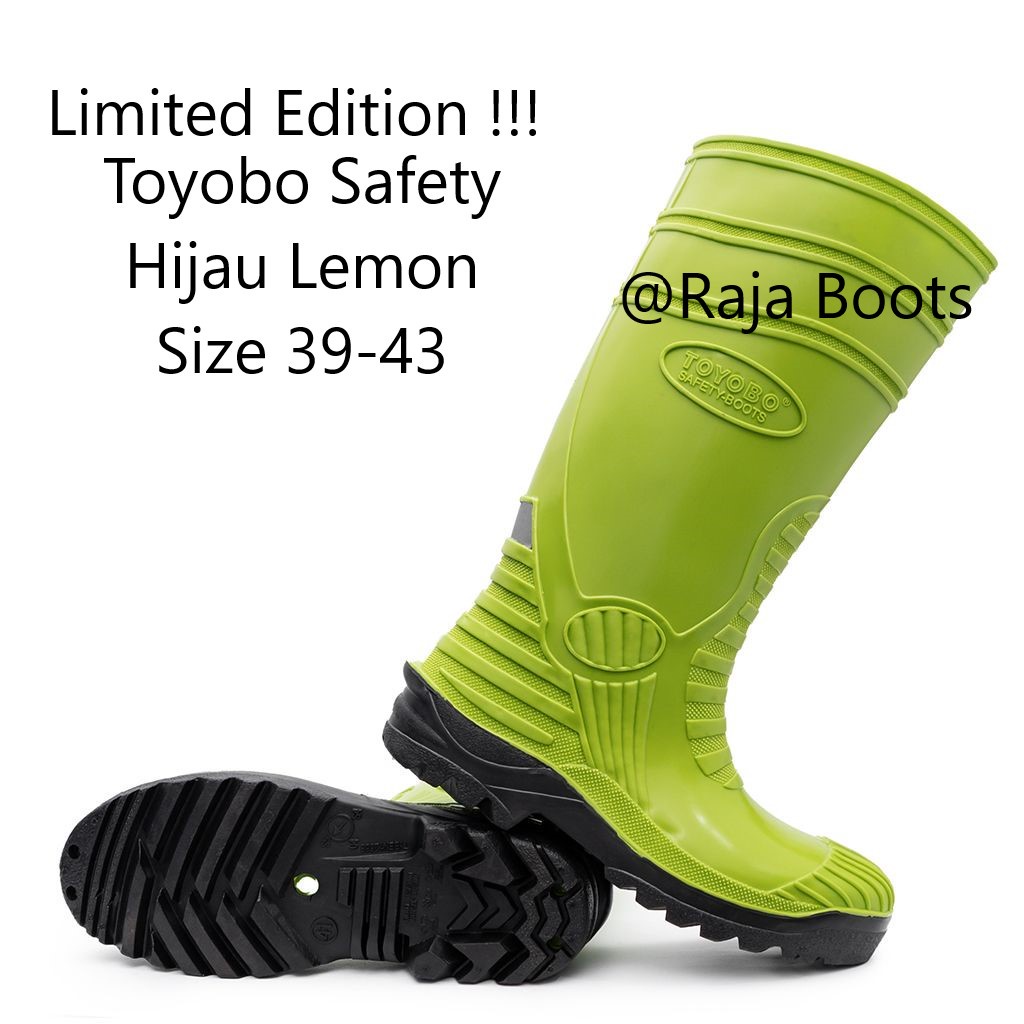 Sepatu Boot Safety Toyobo &amp; MaxSafe Safety Hijau Lemon