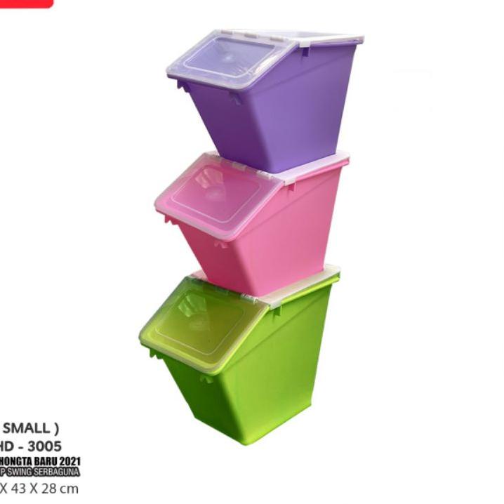 New Stock HONGTA - Tempat Penyimpanan/Rice Box Container dengan penutup Swing