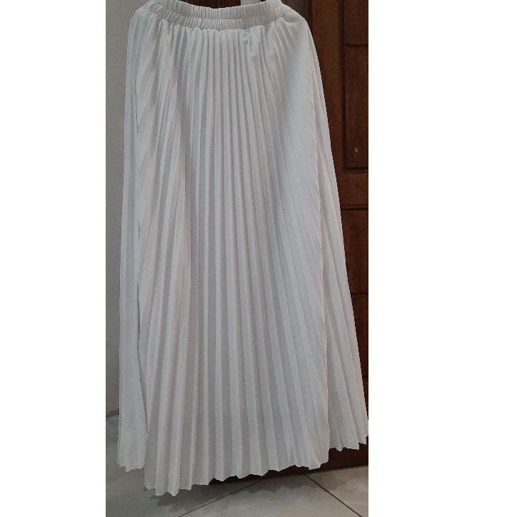 Murah Meriah Rok plisket putih furing premium import
