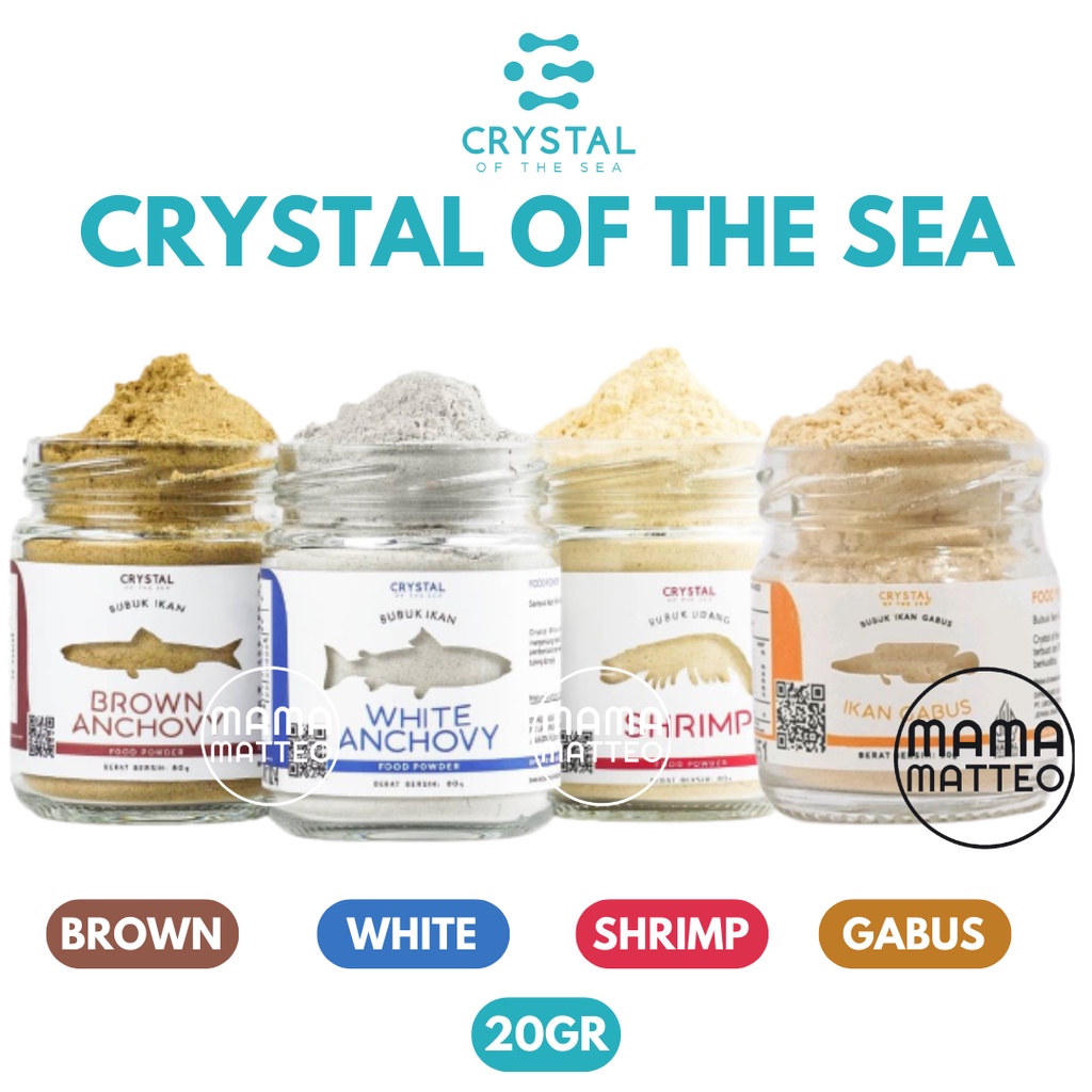 Crystal of the Sea White Anchovy Powder Jar / Sachet / Brown Anchovy Powder / Shrimp Powder / Gabus Powder 20gr / Seaweed Powder 10gr Bubuk Teri Rumput Laut Nori BANDUNG