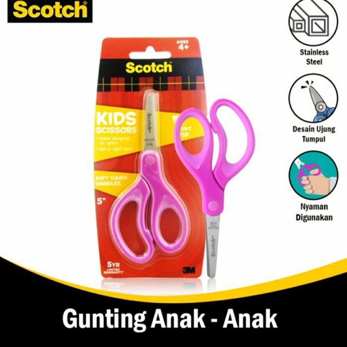 

Cantik 3M Scotch Gunting Anak Tumpul 5 Inch Kids Scissors Blunt Tip 3M-1442B Limited