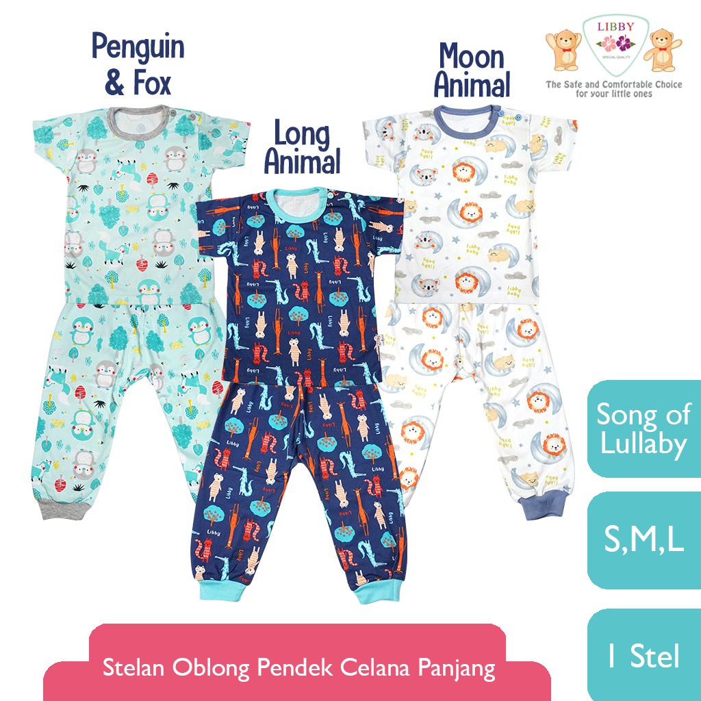 Libby 1 Pcs Setelan Baju Bayi Pendek Celana Panjang 2L XL XXL (18 M - 4 Tahun) BJPDK Libby