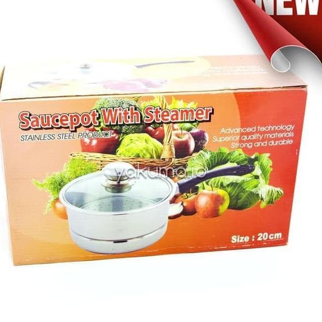 Paling dicari--PANCI KUKUS TUTUP KACA KECIL STEAMER STAINLESS STEEL KUKUSAN DIMSUM SERBAGUNA GAGANG 