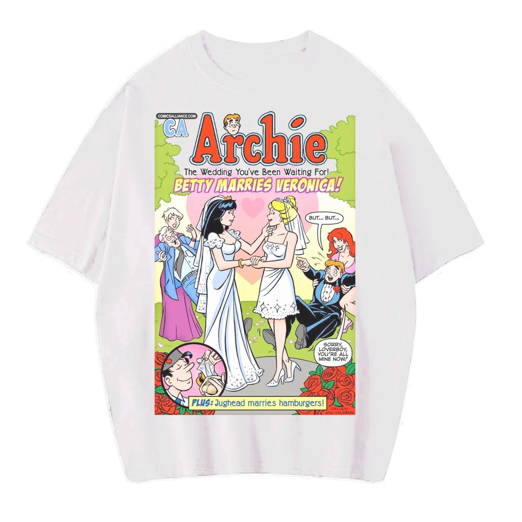 Patternmerch "Archie Betty marries veronica" Oversized T-shirt | kaos vintage | anime