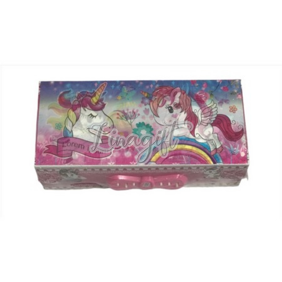 TEMPAT PENSIL KODE / KOTAK PENSIL / PENCIL CASE PASSWORD 3D HOLOGRAM 3 TINGKAT AVENGERS HELLOKITTY LOL BOYS CARS SPIDERMAN DORAEMON UNICORN PONY FROZEN LOL HIJAB
