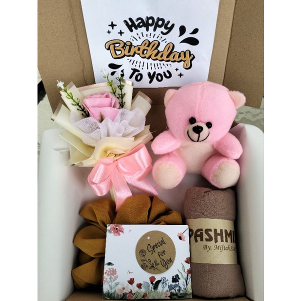 Kado Hampers hijab &amp; Buket Bunga Sabun 1 TANGKAI /Rose Soup Bouquet 1 Stem/Hadiah Lebaran/Souvenir