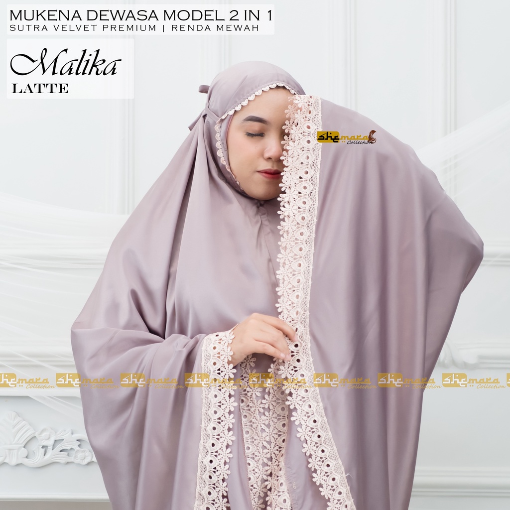 Mukena Dewasa 2in1 Silky Renda Mewah Silk Premium SheMara - MalikaSeries