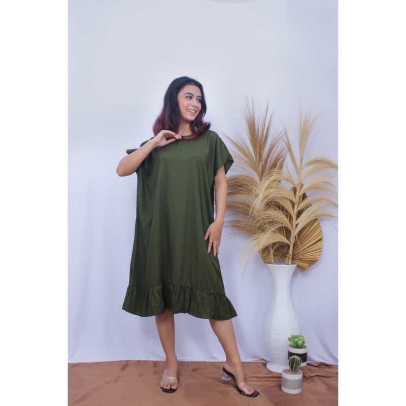 Daster Ruffle Series - Daster Polos Ruffle / Daster Viral Jumbo / Daster Kekinian Pendek