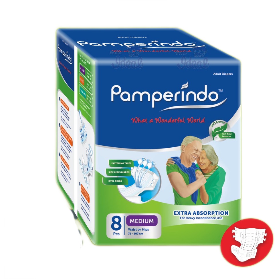 POPOK DEWASA | ADULT DIAPERS PAMPERINDO SIZE  M 8 - L 7 - XL 6 | Pamperindo Daipers Dewasa