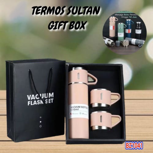 TERMOS SULTAN VACUM FLASK SET COLOR BOTOL MINUM PLUS CANGKIR PREMIUM BISA PANAS DINGIN 500ML