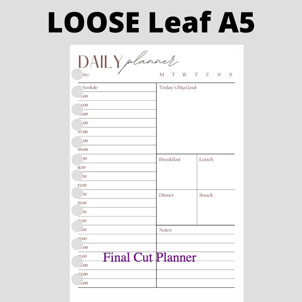 

Loose Leaf A5 - Daily Productivity Planner By Monologprojects .