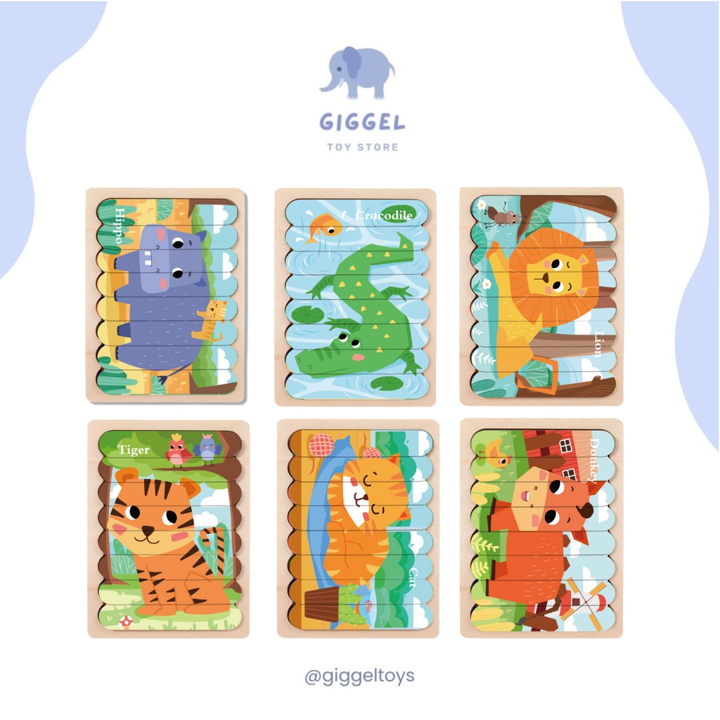 [ Giggel ] Mainan Edukasi Puzzle Kayu Anak / Popsicle puzzle / Wooden sticks puzzle / Puzzle batang kayu