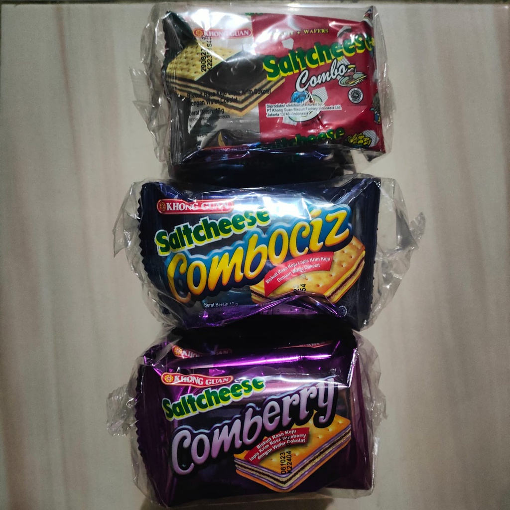 

Khong Guan Saltcheese Combo/ Combociz/Comberry PACK (10 x 17 gr)