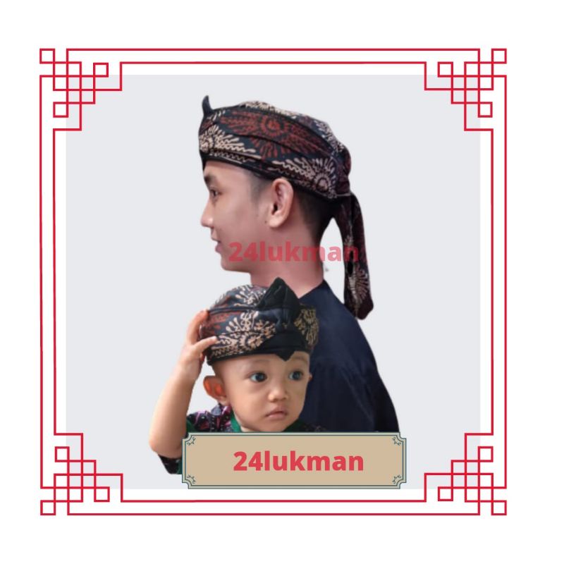 topi udeng ikat sunda tradisional couple ayah dan anak laki-laki