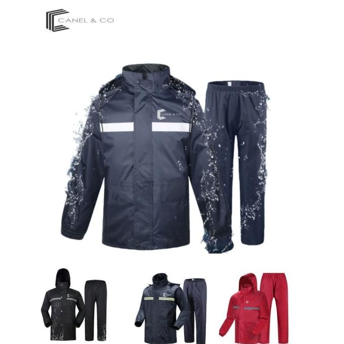 [BISA COD] CANEL & CO Jas Hujan Bahan PVC Nilon Interlining Fabric Raincoat Safet