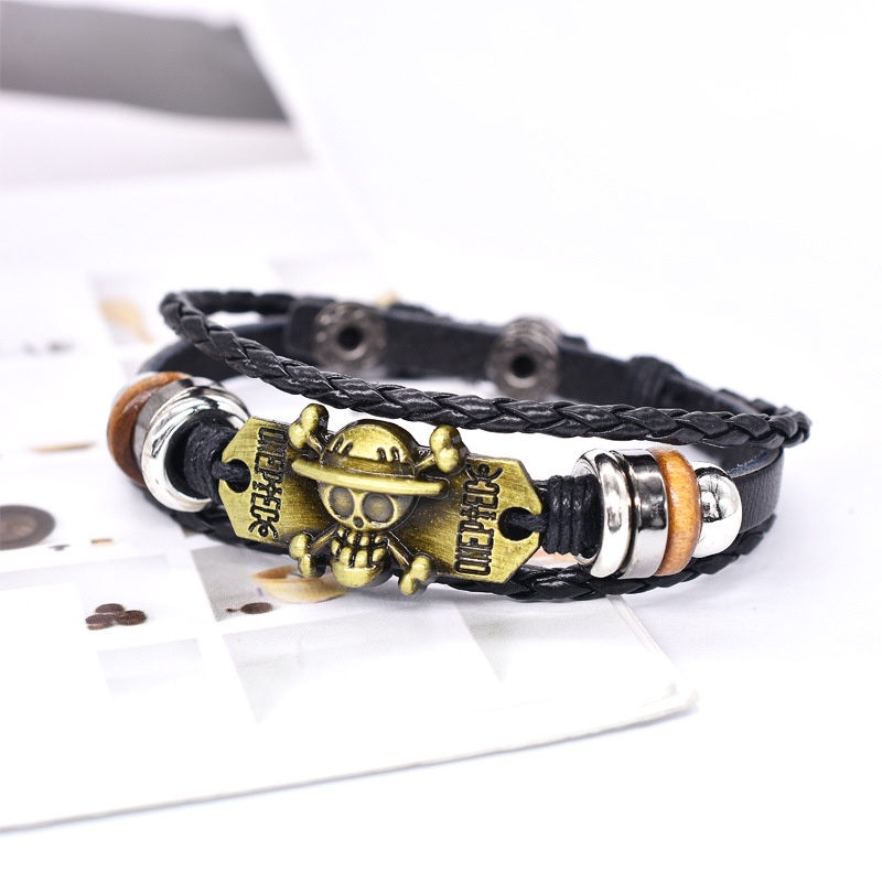 Gelang Bahan Kulit Stainless Steel Gaya Vintage Hip Hop Untuk Pria