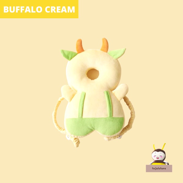 Bantal Pelindung Kepala Bayi Buffalo Cream+Strap