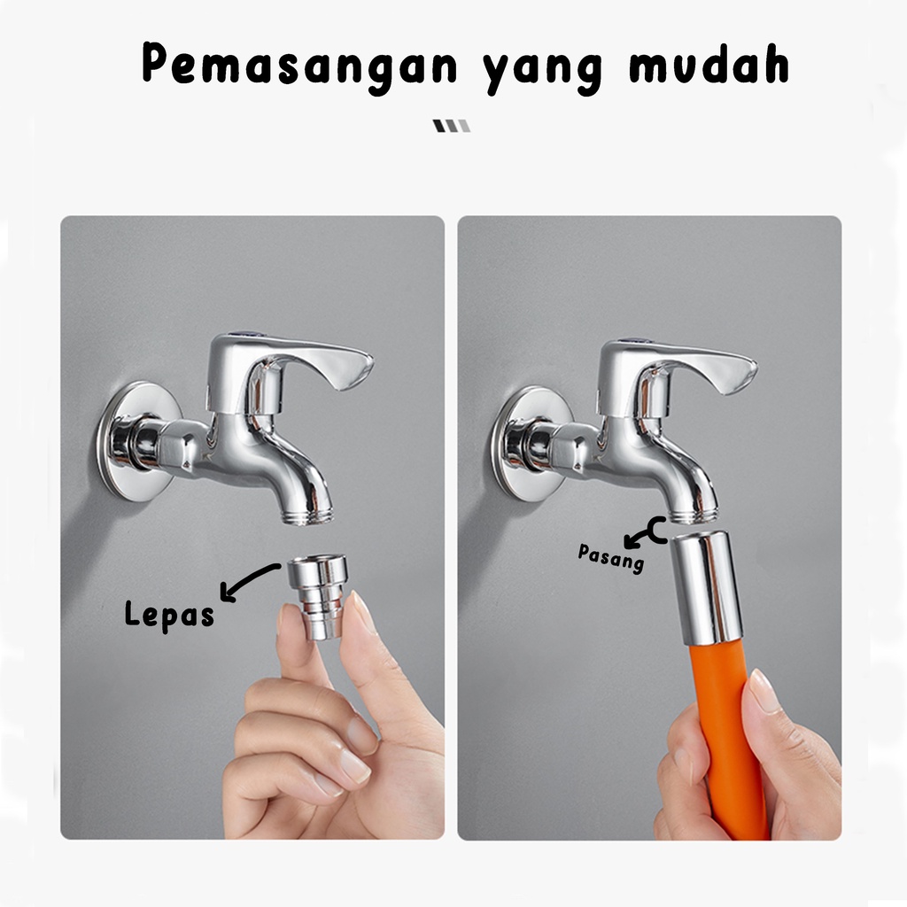 Selang Extention 360 Derajat Bahan Silikon Sambungan Kran Air Flexible extensi