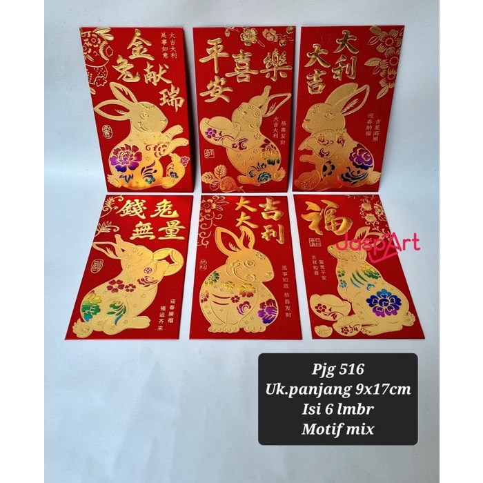 

Aman Angpao Hongbao Amplop Imlek Kelinci Rabbit Panjang Glitter - Pjg516 Terbatas