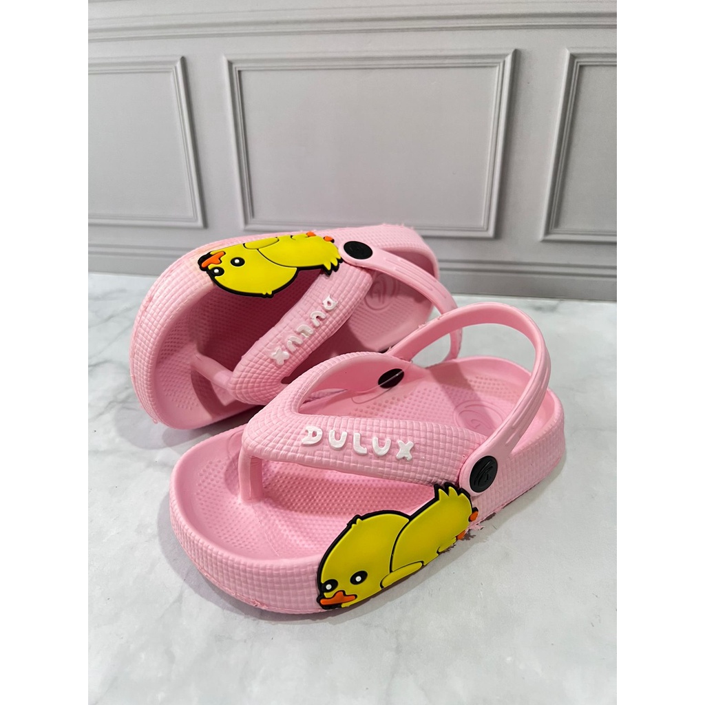 DX-510E Sandal Jepit Anak Perempuan Cewek Karakter Bebek Beruang / Sandal Jepit Bayi &amp; Balita Merek Dulux Size 20-25