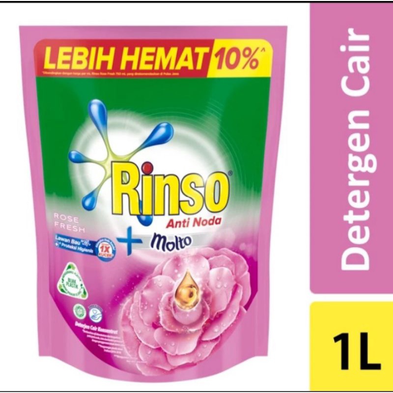 Rinso rose fresh Deterjen Cair 1L