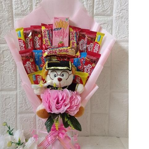 

SALE✅BUCKET SNACK + BUNGA SIDANG WISUDA ULTAH (bisa dicustem warna kertas)|KD9
