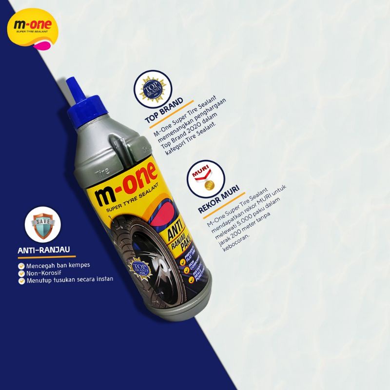 M-ONE TYRE SEALANT | CAIRAN BAN ANTI BOCOR 500 ML