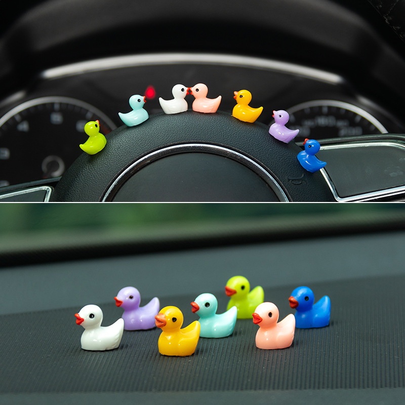 7pcs / set Ornamen Bebek Mini Handmade Bahan Resin 7 Warna Untuk Aksesoris Interior Mobil