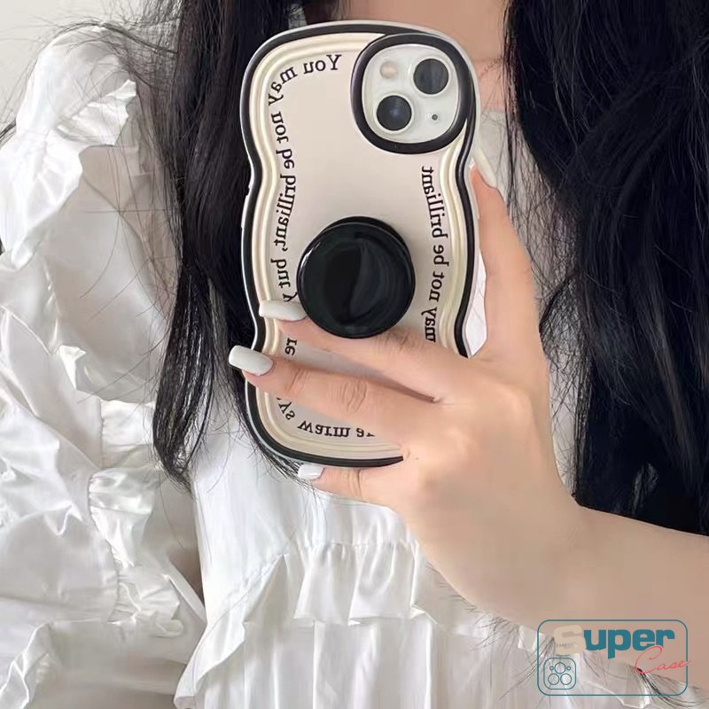 Soft Case Shockproof Motif Tulisan Dengan Ring Holder Untuk iPhone 11 14 13 12 Pro MAX XR 7 8 6 6S Plus X XS MAX SE 2020