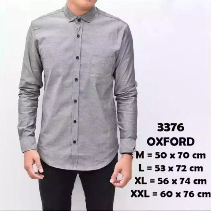 kemeja panjang pria cowok gatlemen cowok biru navy dongker polos formal kantor-Abu Abu