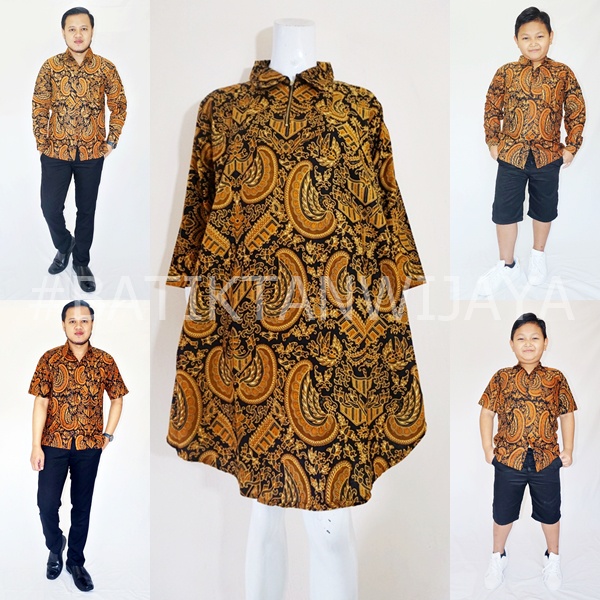 Baju Batik Couple Keluarga Ayah Ibu Anak Laki Laki Motif Semenromo Jogja Bahan Katun Sogan Ibu Model