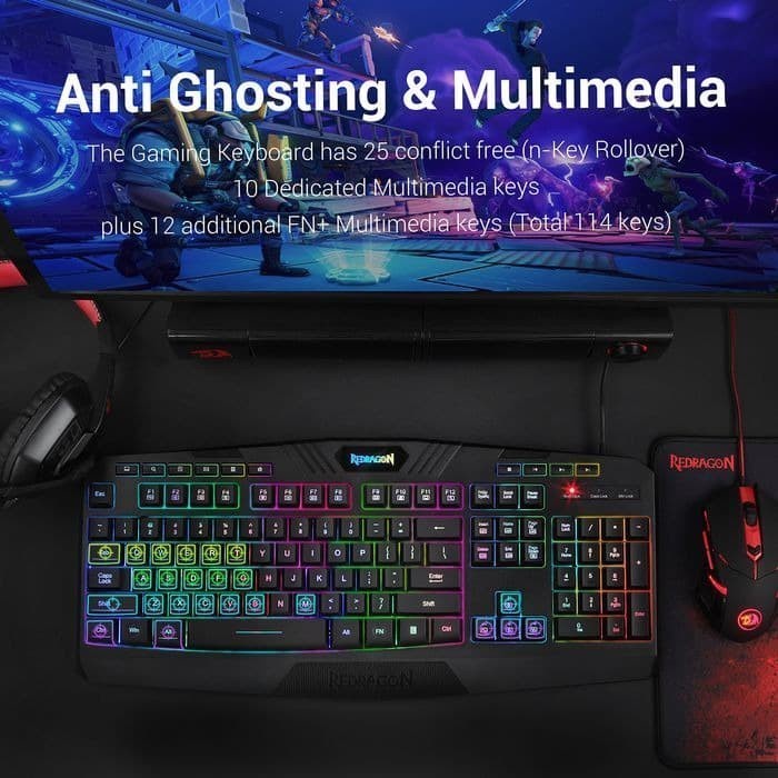 Keyboard Mouse Pad Headset 4 in 1 Combo - S101-BA-1 Redragon Gaming