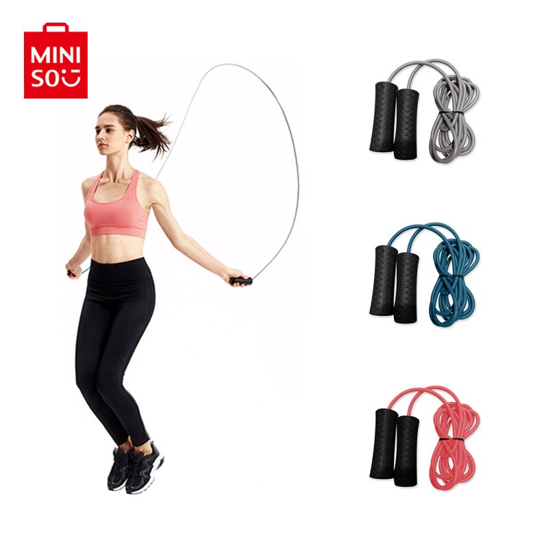 MINISO Lompat Tali Rope Skipping Olahraga Pegangan Tangan Panjang