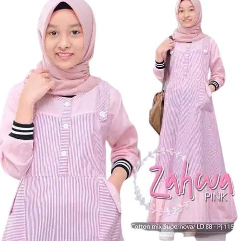 Zahwa Dress Gamis Anak Remaja Tanggung Gamis Muslim 2021Bahan Katun Kualitas Ok "MG.22Oc22o"