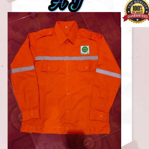 "BI.18Oc22ν" BAJU SAFETY/PROYEK/KERJA LENGAN PANJANG SUDAH TERMASUK BED K3 DAN BENDERA ( AMRY JAYA S