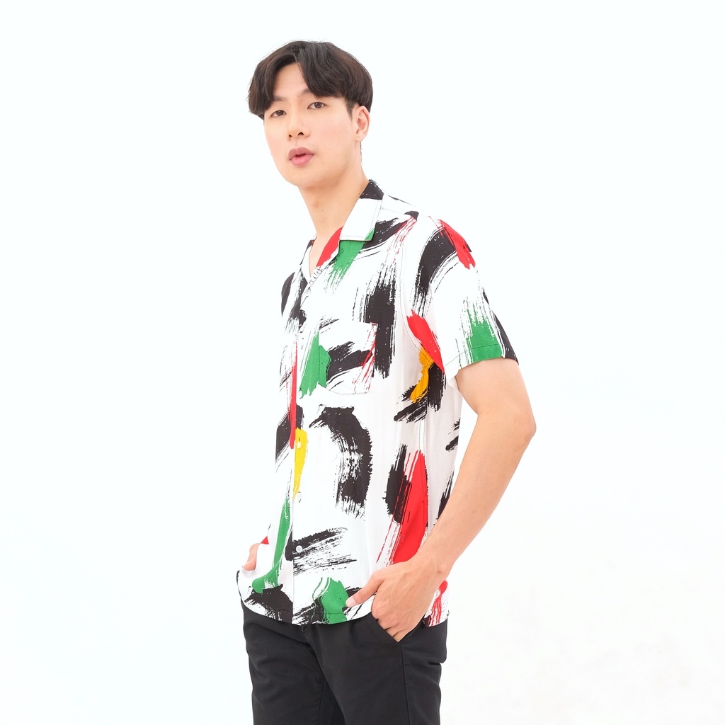 SANVANINA Kemeja Hawaiian Unisex Pria Wanita  SlimFit Hem Baju Modern Zora Casual Shirt 2034