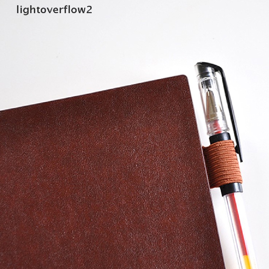 (lightoverflow2) 2pcs / Set Klip / Jepit Holder Pulpen / Pensil Bahan Kulit Warna Warni Elastis Untuk Notebook