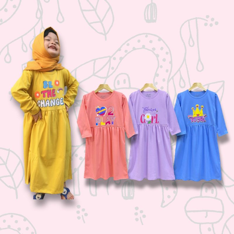 DRESS ANAK PEREMPUAN DRES ANAK PEREMPUAN DASTER ANAK PEREMPUAN BAJU DRESS ANAK PEREMPUAN GAMIS ANAK 