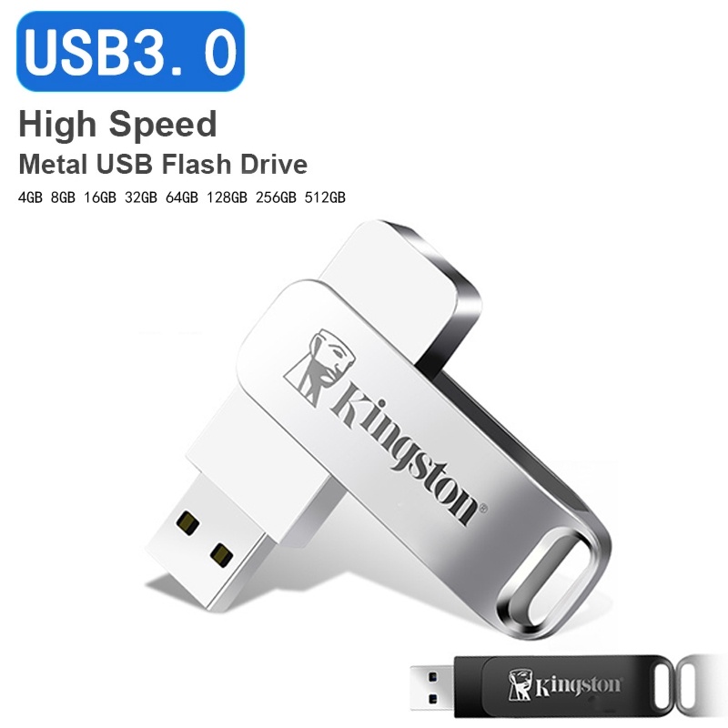 Kingston Metal 360 Derajat°Flash Disk USB 3.0 Kapasitas 8gb 16gb 32gb 64gb 128gb 256gb 512gb 1tb 2tb