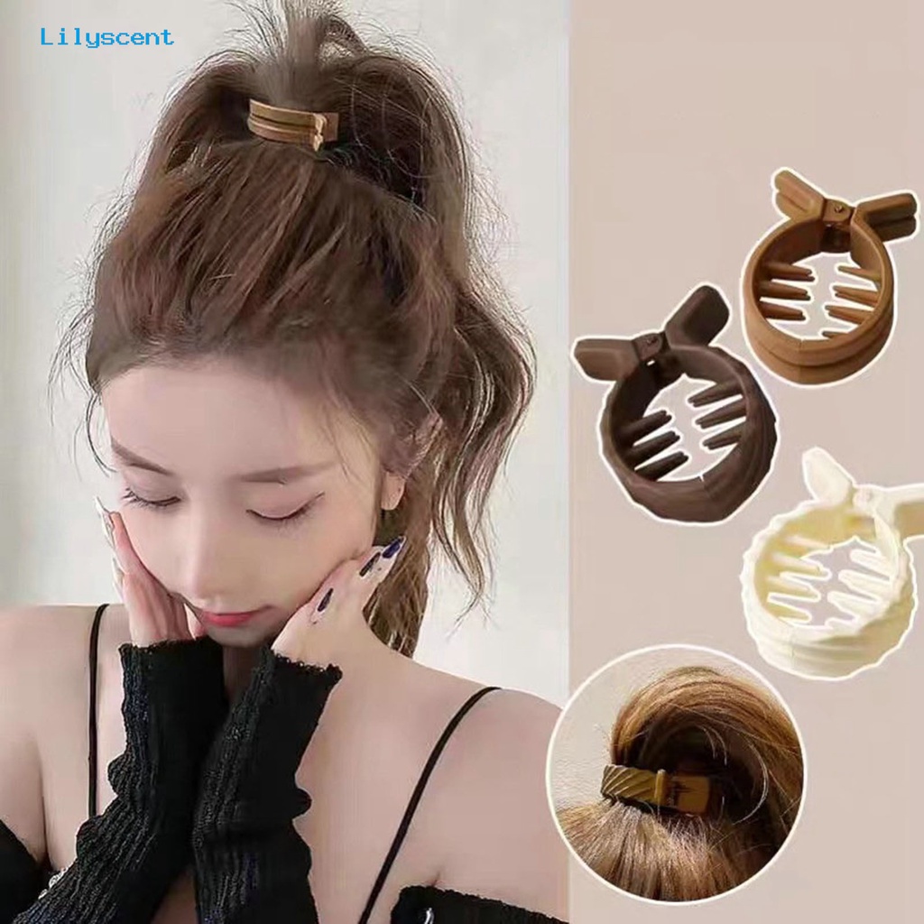 Jepit Rambut Ponytail Anti slip Warna Solid Untuk Wanita