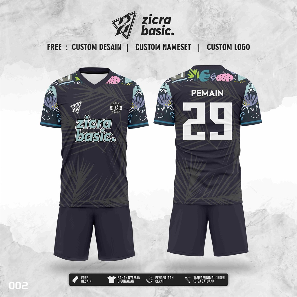 [BISA SATUAN] Jersey Futsal Full Print Free Nameset Logo Desain